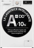 Lavatrice LG AI DD 11kg a Carica Frontale con TurboWash, Classe A, Wi-Fi e Vapore