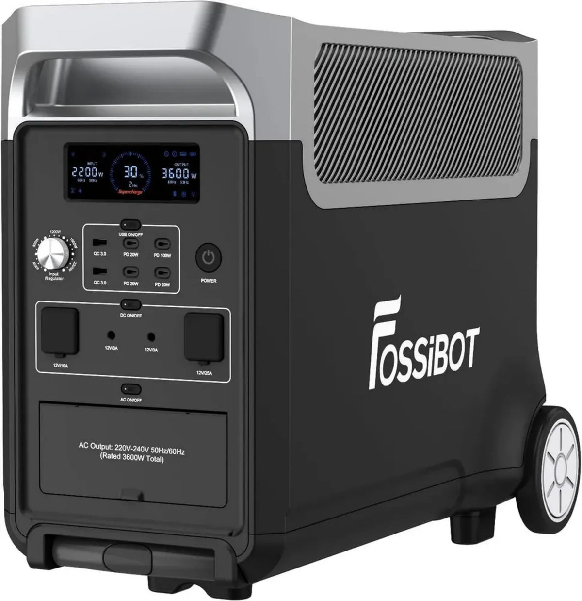 FOSSiBOT F3600 Pro Generatore Portatile, 3840Wh LiFePO4, Espandibile a 11,52kWh, Uscita 3600W CA, Ingresso Solare 2000W, Ideale per Casa e Avventura