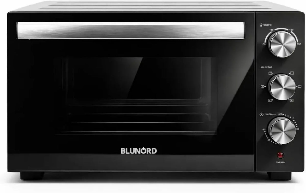 Forno Elettrico Ventilato 52L - 6 Funzioni, Timer, Doppio Vetro e Pareti Antiaderenti