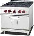 Cucina a Gas 4 Fuochi con Forno a Gas in Acciaio Inox 800x900 mm