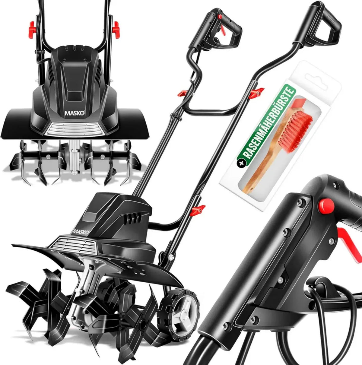 Motozappa Elettrica 1500W MASKO? con Ampiezza 40 cm e Profondit¨¤ 20 cm per Giardinaggio