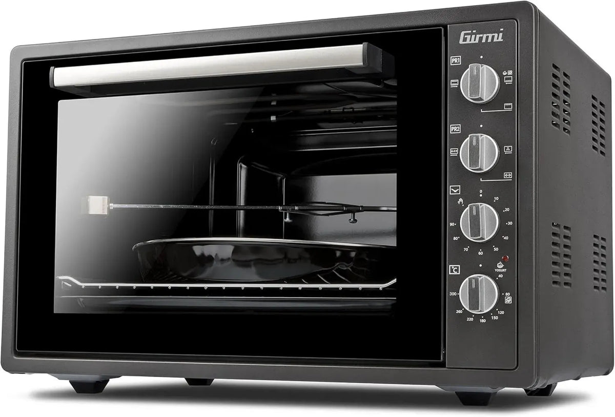 Forno Ventilato Girmi 58L con Girarrosto e Grill, 1800W, Timer e Luce Interna